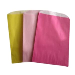 Glassine ~ Sacchetti di carta Sacchetti per bomboniere ~ Sacchetti per biscotti ~ Sacchetti per dessert ~ Giallo Rosa acceso Rosa chiaro ~ Set da 12