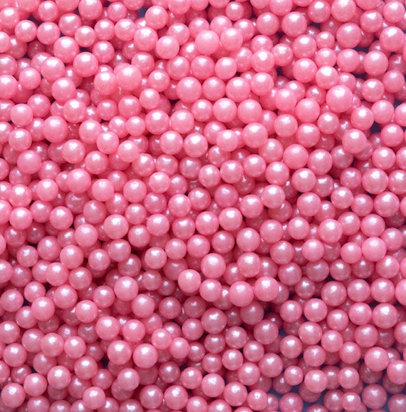 Sugar Pearls Pink Pearl Pearl Beads Edible Pearl Beads Candy Beads by DK DeleKtables