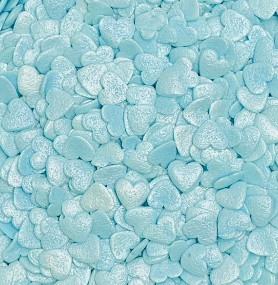 Heart Sprinkles Light Blue Pearl Hearts Edible Confetti 