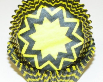 Black & Yellow Chevron ~ Standard Liners ~ Baking Liners ~ Standard Cupcakes