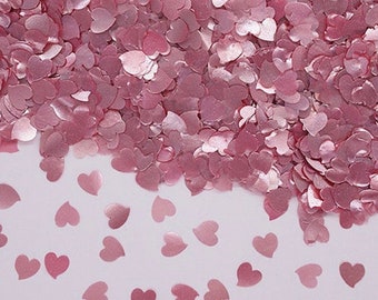 Coeurs de paillettes comestibles : Or rose, rose clair, formes de paillettes  rouges pot de 0.5oz -  France