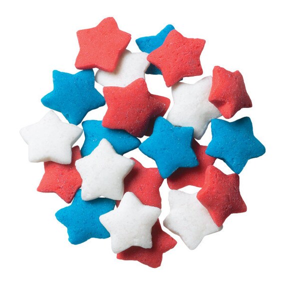 Edible Confetti Stars Star Sprinkles Red White Blue Stars Cupcake