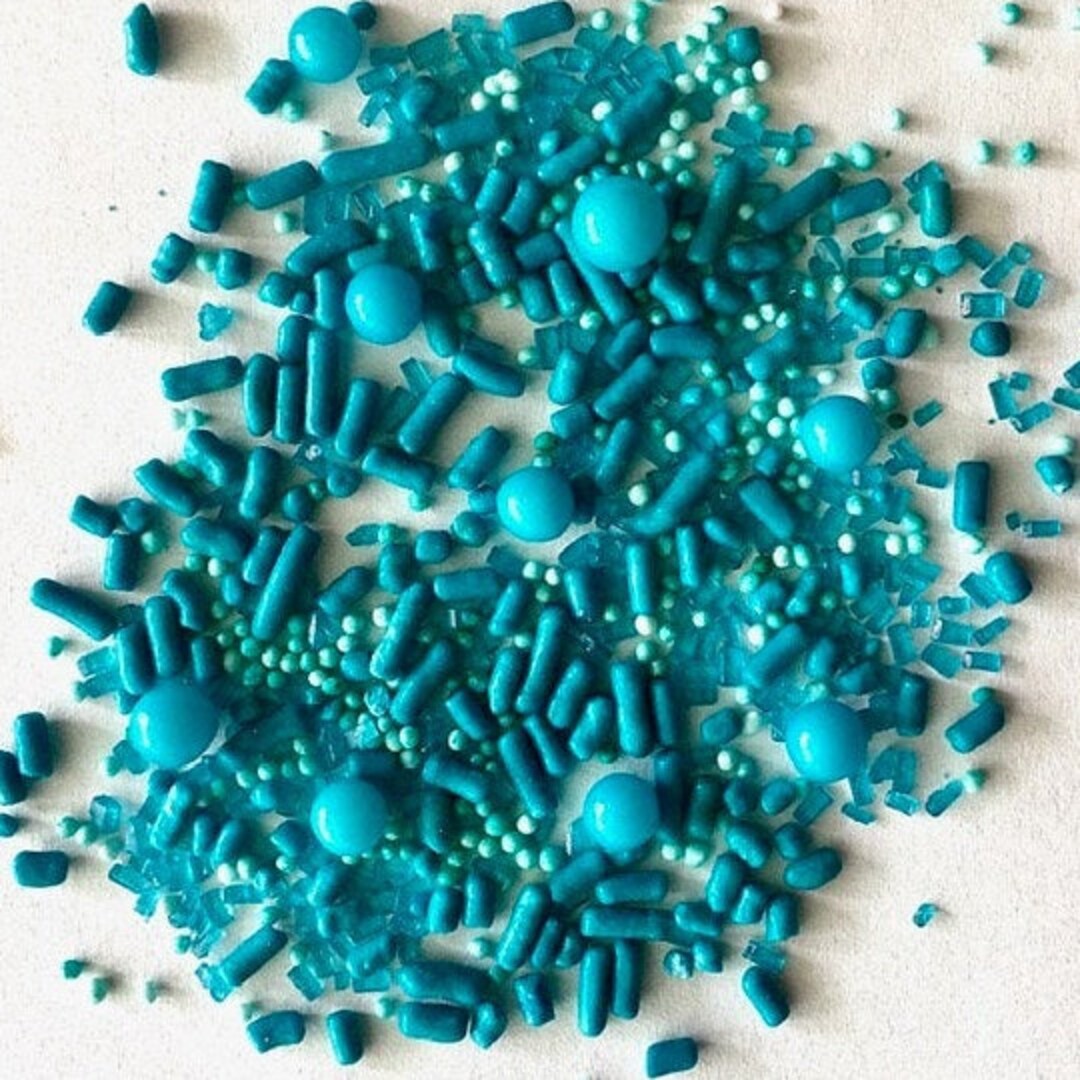 Teal Sprinkles Teal Mono Cupcake Sprinkles Cake Sprinkles Etsy