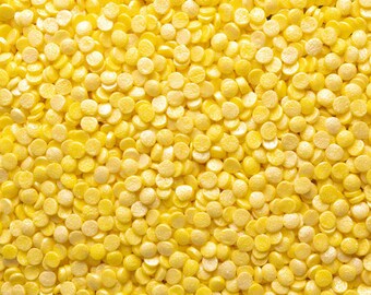 Edible Confetti ~ Yellow Pearl Confetti ~ Round Sprinkles ~ Decorating Sprinkles