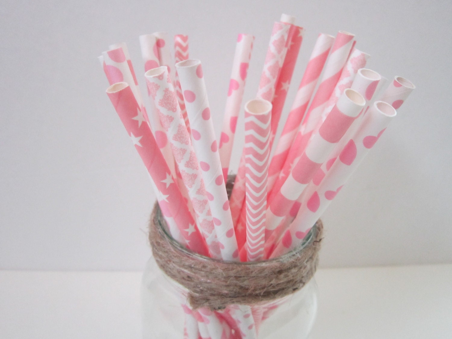 Hot Pink Dots Reusable Straws / Printed Straws / Acrylic Straws