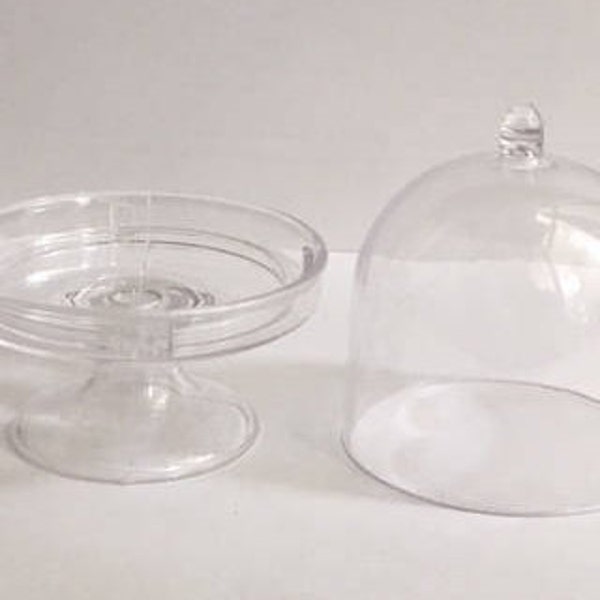 Mini Cake Stand ~ Mini Dessert Dome ~ Mini Plastic Dome ~ Party Tableware ~ Wedding Table Decorations