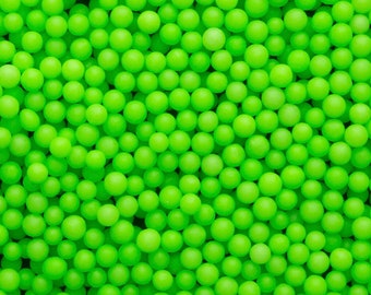 Neon Green ~ Glow In the Dark ~ Neon Sprinkles with black light ~ Jumbo Beads ~ 4mm ~ Sugar Beads