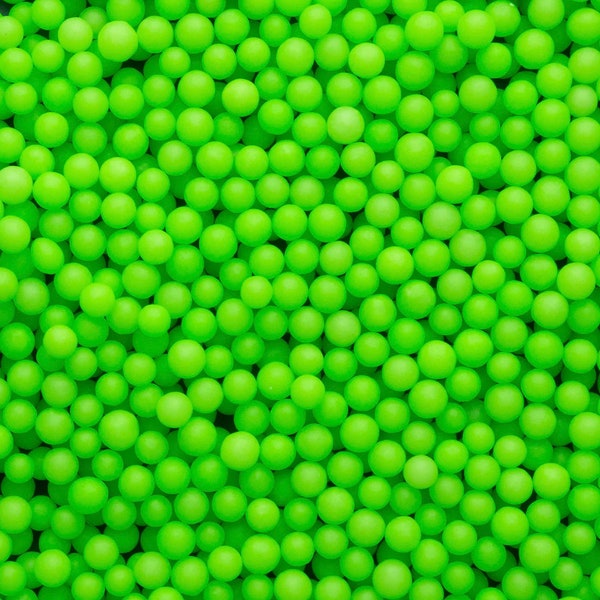 Neon Green ~ Glow In the Dark ~ Neon Sprinkles with black light ~ Jumbo Beads ~ 4mm ~ Sugar Beads