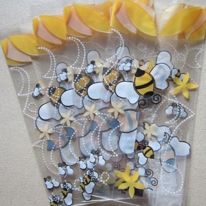 Bienen-Cellophan-Tüten ~ Party-Tüten ~ Geschenk-Tüten - 20 Tüten
