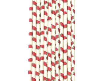 Watermelon Paper Drinking Straws – Biodegradable Party Beverage Supplies