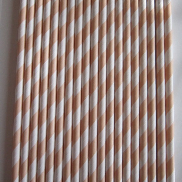 Cream ~ Beige ~ Ivory ~ Paper Straws ~ Cocktail Straw ~ Drinking Straw ~ Cake Pop Straw