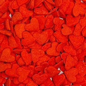 Heart Sprinkles ~ Red Hearts ~ Jumbo Hearts ~ Edible Confetti ~ Candy Hearts Sprinkles