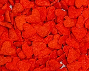 Heart Sprinkles ~ Red Hearts ~ Jumbo Hearts ~ Edible Confetti ~ Candy Hearts Sprinkles