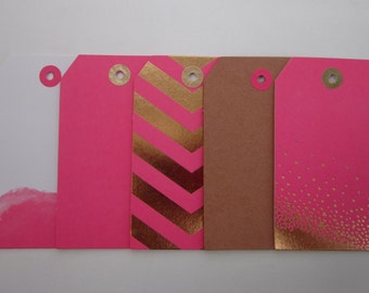 Pink & Gold Tags ~ Gift Tags ~ Large Tags