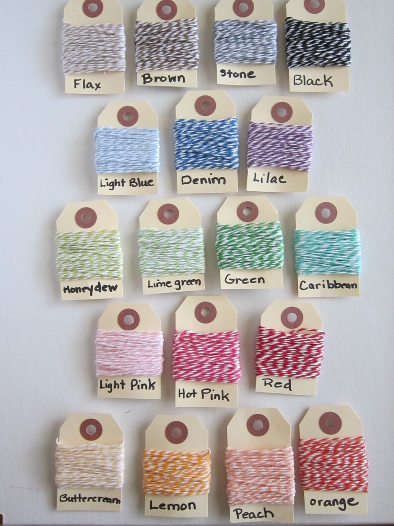 5 yard bundles Choose 4 100/% Cotton Bakers Twine for a total of 20 yards