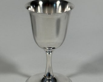 Vintage Silver Goblet | Silverplated Chalice | Antique Wine Goblet | Mid-Century Formal Tablescape Metalware | Elegant Gift
