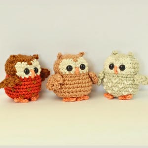 Mini Owl Crochet Pattern PDF | Low Sew Amigurumi Owl | Keychain or Bag Charm
