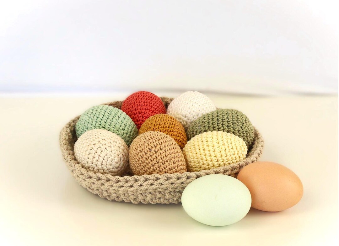 Crochet Nest With Eggs Pattern PDF – Easter Basket Decor – Spring ...