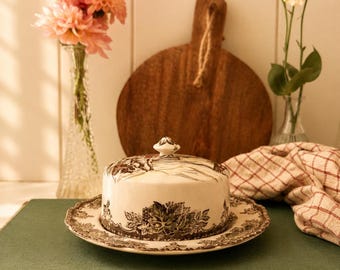 Vintage Johnson Bros The Friendly Village Butter Dish | Sugar Maples | Made in England | Covered Butter Dish