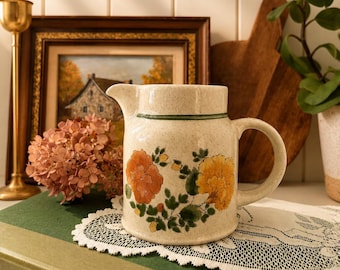Vintage Royal Doulton Autumn Morn LS1017 Creamer | English Stoneware Milk Jug | Made in England | Floral Pitcher