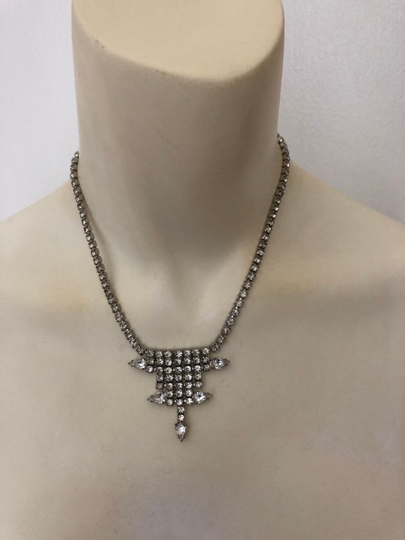 Vintage Rhinestone Choker rhinestone necklace Garn