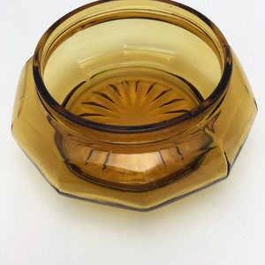 Vintage Amber Glass Bowl Amber Bonbon Dish candy dish retro Amber glass mid century modern decor