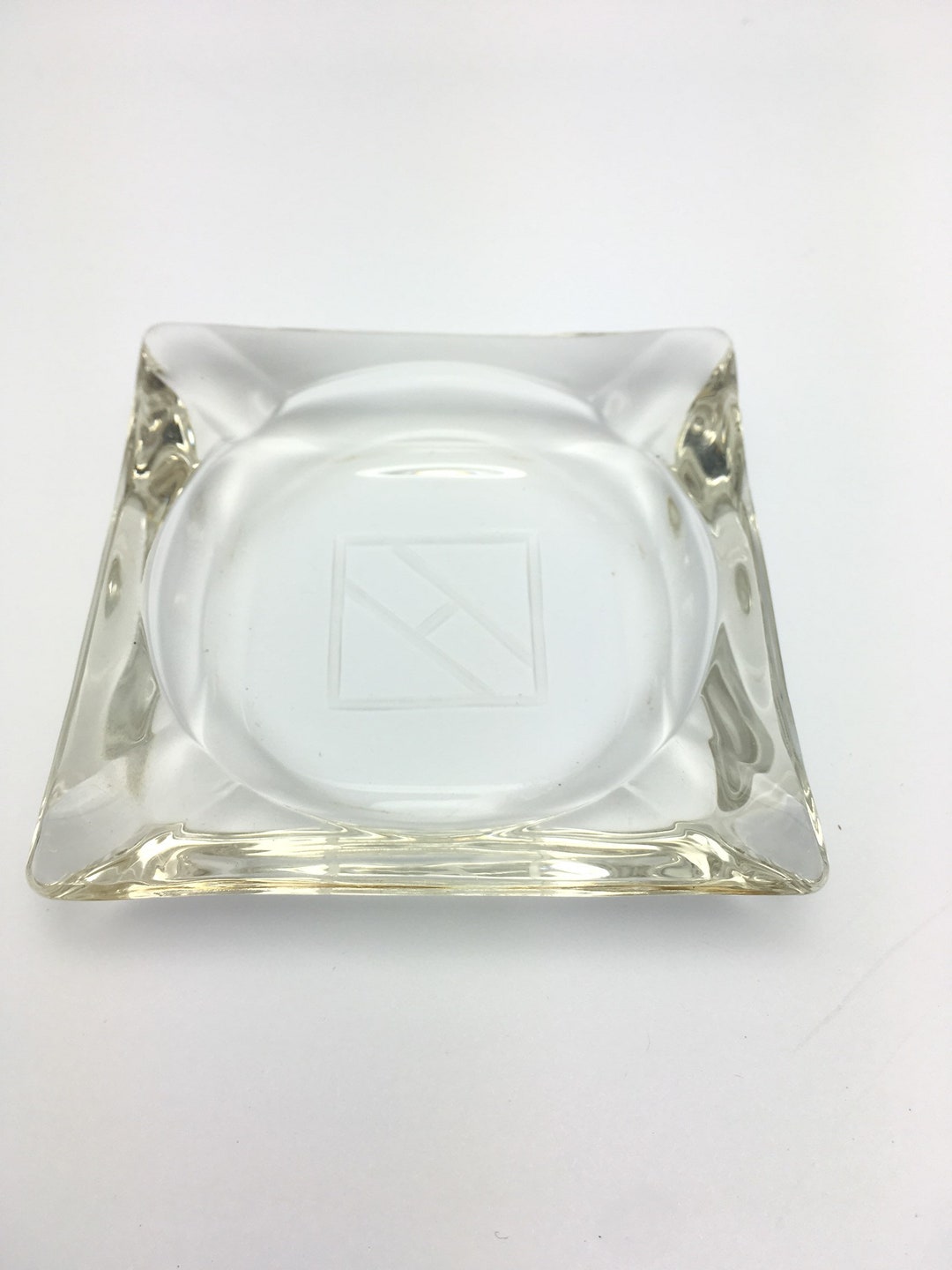 Ashtray Vintage Ashtray Glass Ashtray Letter H Initial H Ashtray