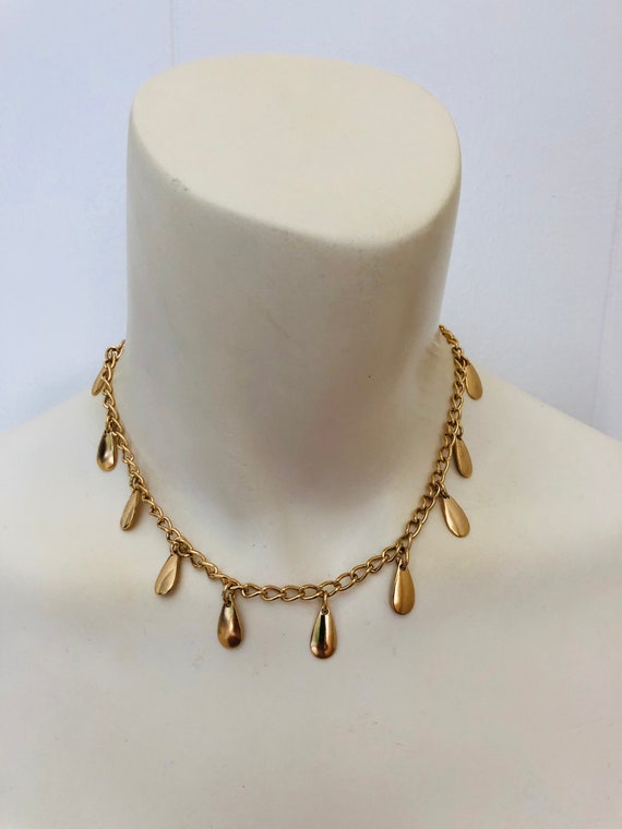 Trifari choker vintage Trifari necklace with dang… - image 1