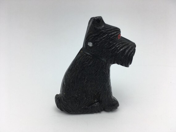 Scottie Dog Pendant carved glass scottish terrier… - image 4