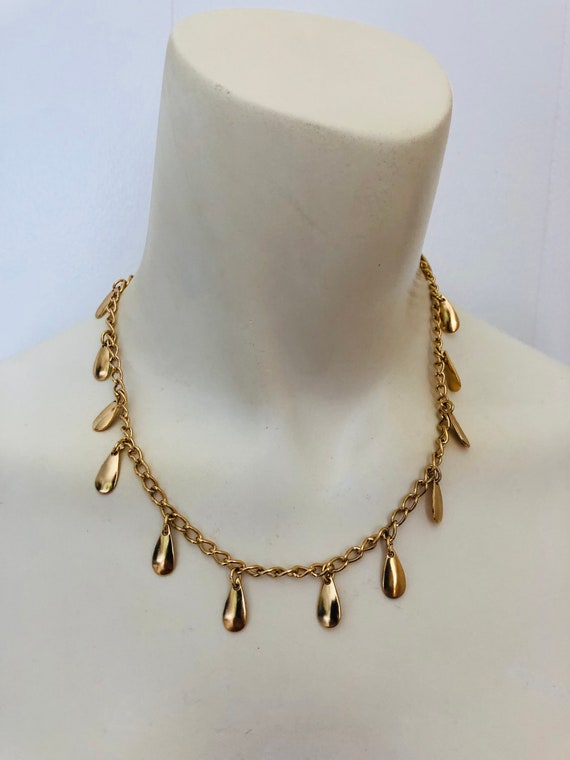 Trifari choker vintage Trifari necklace with dang… - image 3