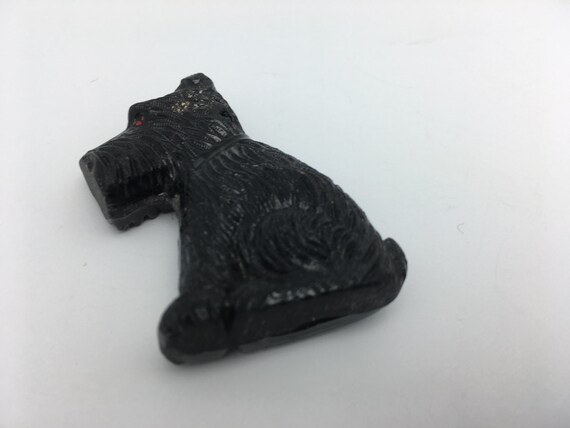 Scottie Dog Pendant carved glass scottish terrier… - image 6