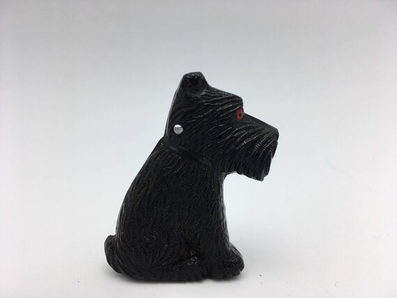 Scottie Dog Pendant carved glass scottish terrier… - image 7