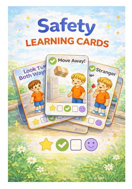 Safety Learning Cards for Kids Printable | Preschool Safety Activities ...