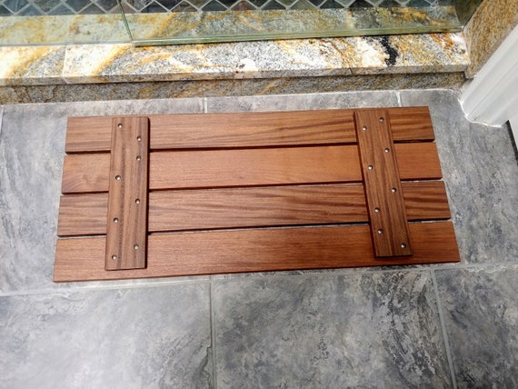 Ipe Wood Floor Mat Wide Slat Etsy