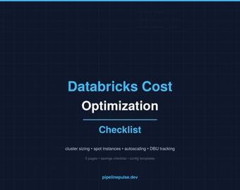 Databricks checklist kostenoptimalisatie | Clustergrootte ter plaatse DBU-bewaking | Pdf-gids