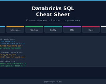 Aide-mémoire SQL Databricks