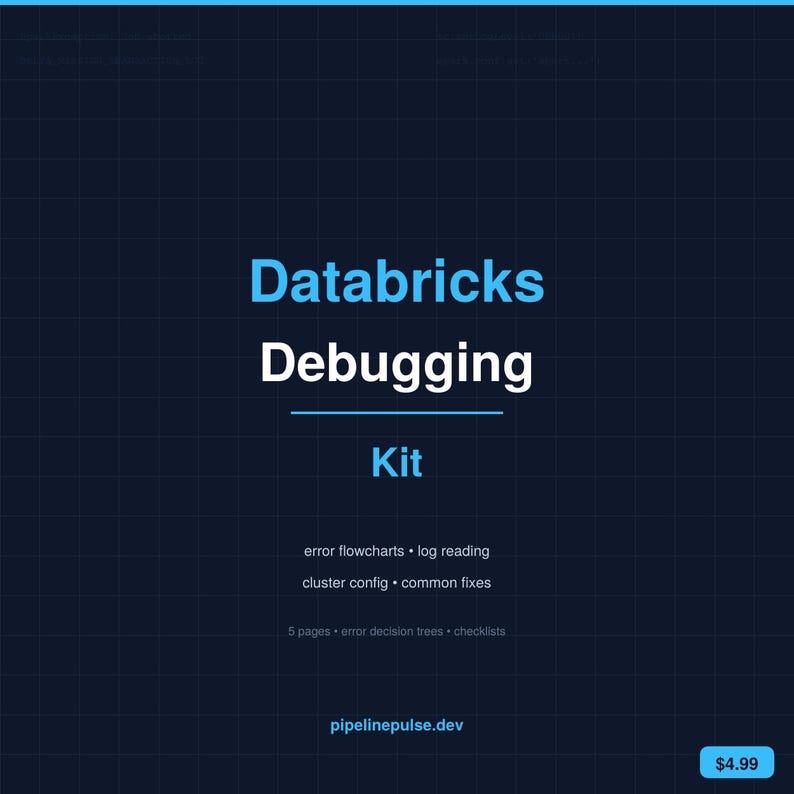 Databricks Debugging Kit | Spark Error Troubleshooting Guide Cluster Config Checklist | PDF image 2