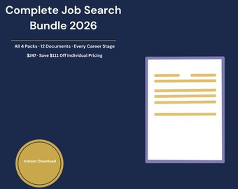 Paquete completo de currículum vitae 2026 / Los 4 paquetes profesionales + Preparación para entrevistas + Palabras clave ATS / Descarga instantánea