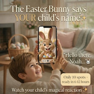 Vidéo personnalisée de lapin de Pâques | lapin prononce le nom de l'enfant | Vidéo FaceTime de Bunny préenregistrée (téléchargement numérique)