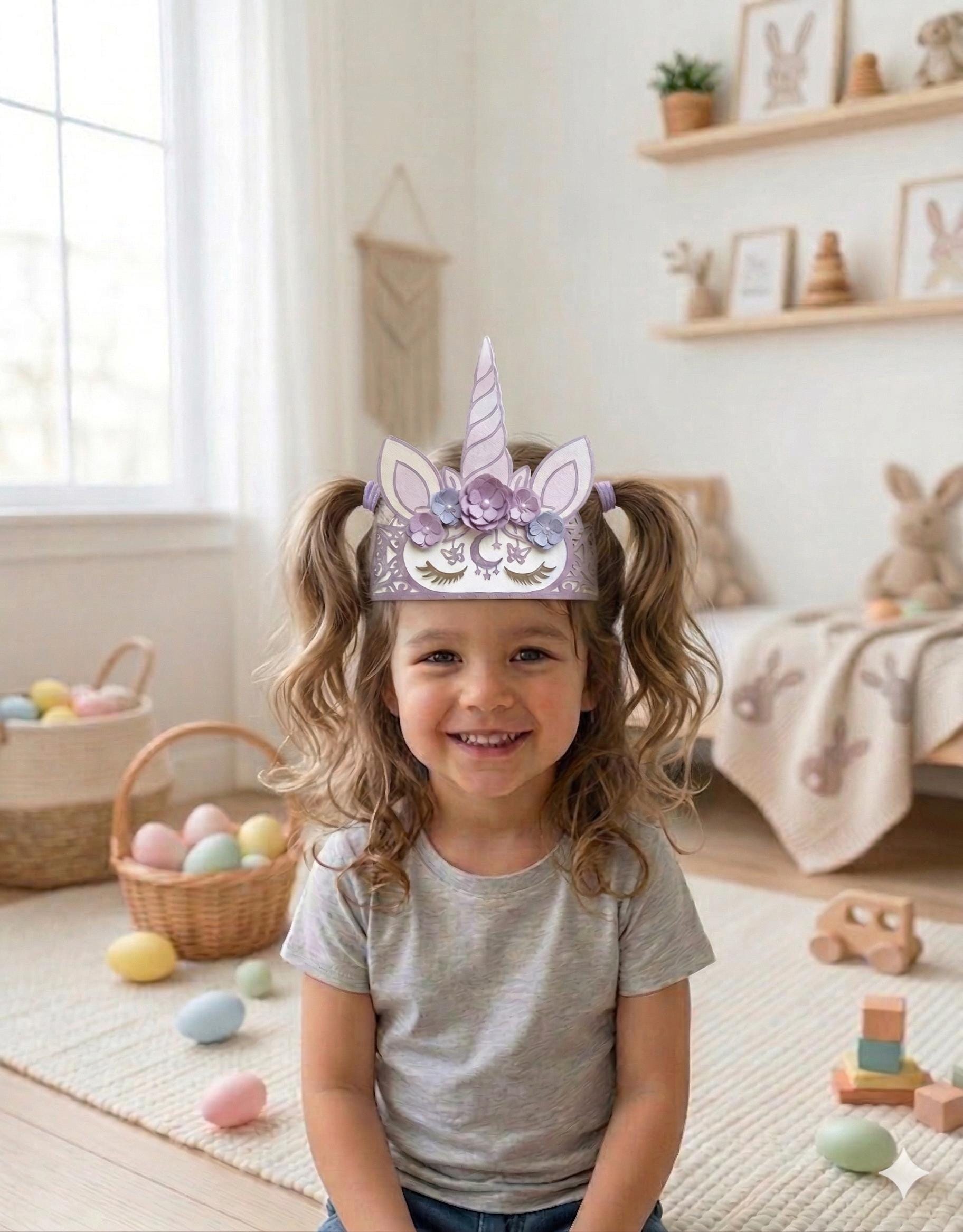 Unicorn Crown Craft Printable Birthday Party Activity Princess…