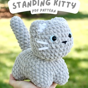 Standing Kitty Crochet Pattern | Amigurumi Cat Plush PDF Pattern