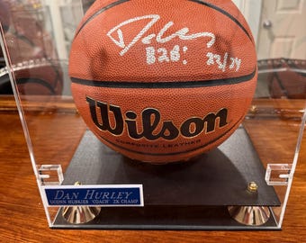 Dan Hurley Signed UConn Basketball – B2B 23/24 Inscription, Beckett Authenticated, acrylic display, basketball gift