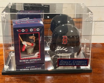 Roman Anthony Signed Boston Red Sox Mini Helmet Bobblehead Display – Rookie Debut Case