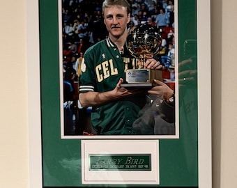 Larry Bird Framed Boston Celtics Display NBA MVP Hall of Fame Wall Art Memorabilia