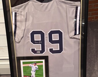 Aaron Judge Signed New York Yankees Jersey Display: Fanatics Authenticated Wall Art, display frame, man cave decor