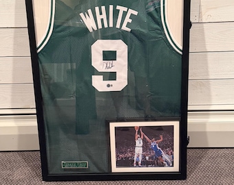 Derrick White Signed Boston Celtics Jersey Framed Display Beckett COA NBA Finals Champ
