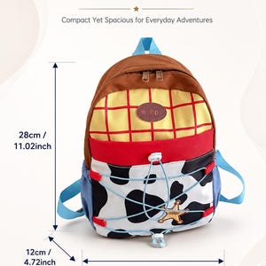 Mochila de Woody de Toy Story / Bolso de sheriff con estampado de vaca / Mochila informal para mujer y niños / Regalo para fans de Disney / Mochila escolar de dibujos animados / Mochila de uso diario imagen 5
