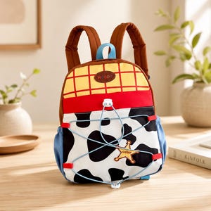 Mochila de Woody de Toy Story / Bolso de sheriff con estampado de vaca / Mochila informal para mujer y niños / Regalo para fans de Disney / Mochila escolar de dibujos animados / Mochila de uso diario imagen 1