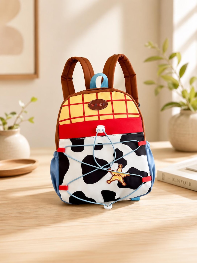 Mochila de Woody de Toy Story / Bolso de sheriff con estampado de vaca / Mochila informal para mujer y niños / Regalo para fans de Disney / Mochila escolar de dibujos animados / Mochila de uso diario imagen 1