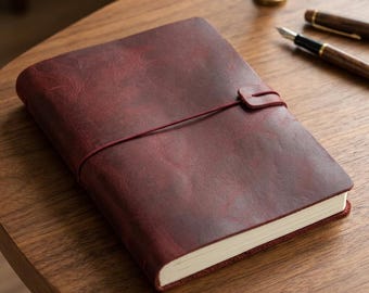 Custom Name Leather Journal – Refillable Retro Travel Diary Notebook